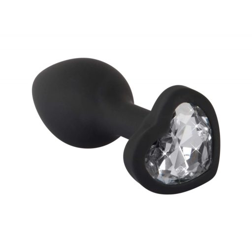 You2Toys Butt Plug - fehér köves anál dildó fekete