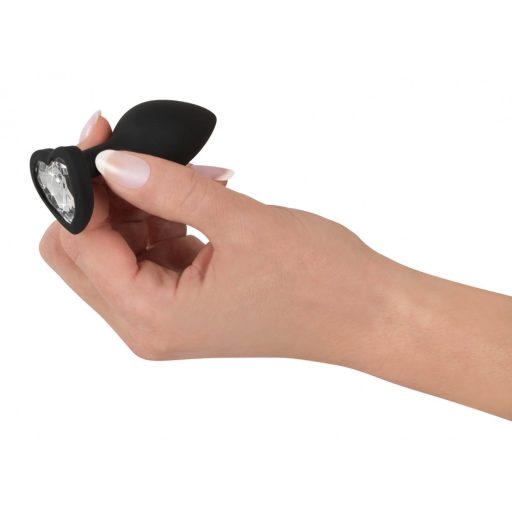 You2Toys Butt Plug - fehér köves anál dildó fekete