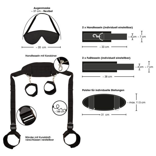 Bad Kitty - nyak-csukló-boka pánt fekete