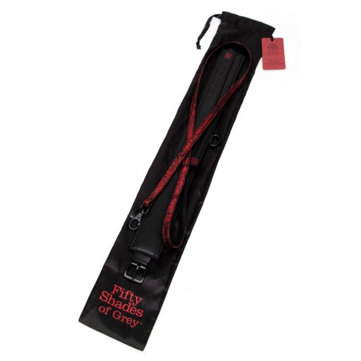 A szürke ötven árnyalata - nyakörv pórázzal fekete-vörös