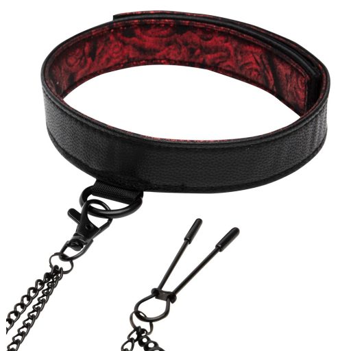 A szürke ötven árnyalata - bimbócsipeszek nyakörvvel fekete-vörös