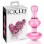Icicles No. 75 - szíves, üveg anál dildó pink