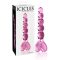 Icicles No. 43 - gyöngyös, szíves üveg dildó pink