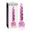 Icicles No. 43 - gyöngyös, szíves üveg dildó pink