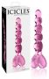 Icicles No. 43 - gyöngyös, szíves üveg dildó (pink)
