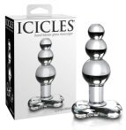   Icicles No. 47 - tripla gyöngyös, üveg anál dildó (áttetsző)