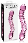 Icicles No. 55 - kétvégű, G-pont üveg dildó (pink)