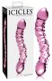 Icicles No. 55 - kétvégű, G-pont üveg dildó (pink)