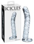   Icicles No. 60 - hálós, péniszes üveg dildó (áttetsző)