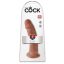 King Cock 9 - tapadótalpas élethű dildó 23cm - sötét natúr