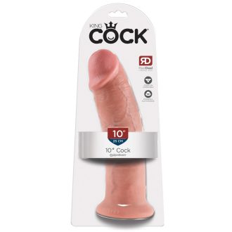 King Cock 10 - nagy tapadótalpas dildó 25cm - natúr