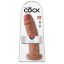 King Cock 10 - nagy tapadótalpas dildó 25cm - sötét natúr