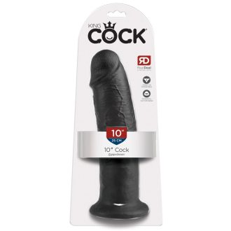 King Cock 10 - nagy tapadótalpas dildó 25cm - fekete