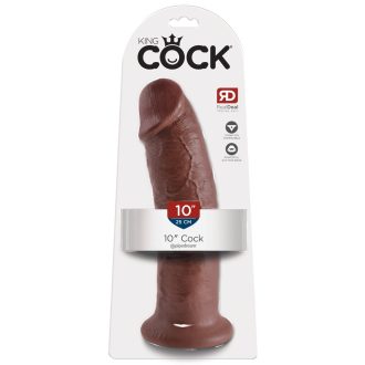 King Cock 10 - nagy tapadótalpas dildó 25cm - barna