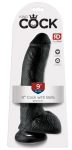 King Cock 9 - nagy tapadótalpas, herés dildó 23cm - fekete King Cock 9 - nagy tapadótalpas, herés dildó 23cm - fekete