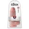 King Cock 9 Chubby - tapadótalpas, herés dildó 23cm - natúr