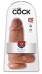   King Cock 9 Chubby - tapadótalpas, herés dildó (23cm) - sötét natúr