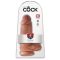 King Cock 9 Chubby - tapadótalpas, herés dildó 23cm - sötét natúr