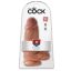 King Cock 9 Chubby - tapadótalpas, herés dildó 23cm - sötét natúr
