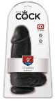   King Cock 9 Chubby - tapadótalpas, herés dildó (23cm) - fekete