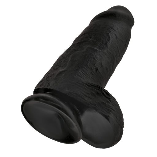 King Cock 9 Chubby - tapadótalpas, herés dildó 23cm - fekete