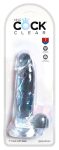 King Cock Clear 7 - tapadótalpas, herés dildó 18cm King Cock Clear 7 - tapadótalpas, herés dildó 18cm
