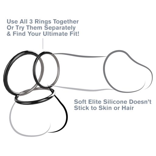 Fantasy C-Ringz - péniszgyűrű trió (fekete)