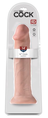 King Cock 14 - tapadókorongos, nagy dildó (36cm) - natúr