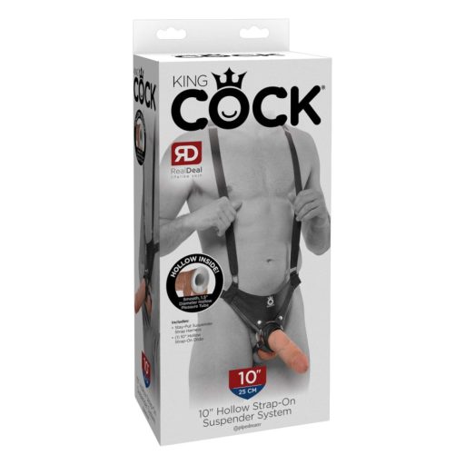 King Cock Strap-on 10 - üreges, felcsatolható műpénisz 25cm