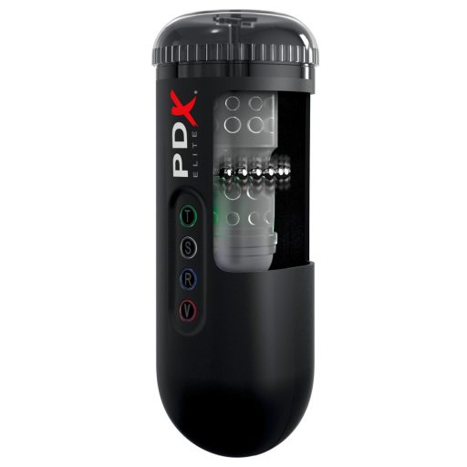 PDX Moto Blower - szívó, rezgő maszturbátor fekete