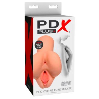 PDX Pick Your Pleasure Stroker - 2in1 élethű maszturbátor natúr