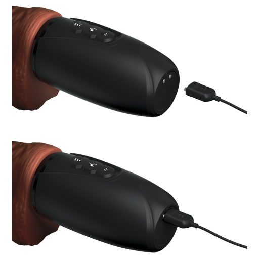 King Cock Plus 7,5 - herés lökő vibrátor barna