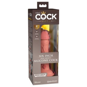 King Cock Elite 6 - tapadótalpas, élethű dildó 15cm - natúr