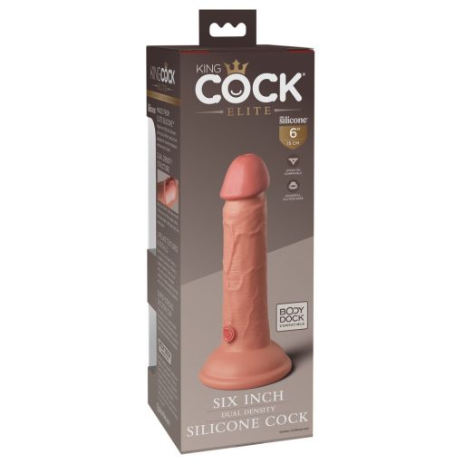 King Cock Elite 6 - tapadótalpas, élethű dildó 15cm - natúr