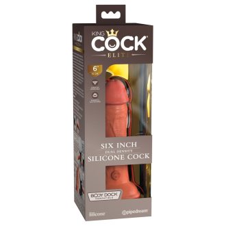 King Cock Elite 6 - tapadótalpas, élethű dildó 15cm - sötét