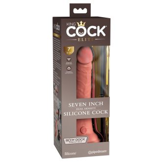 King Cock Elite 7- tapadótalpas, élethű dildó 18cm - natúr