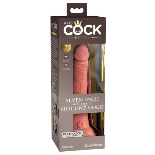 King Cock Elite 7- tapadótalpas, élethű dildó 18cm - natúr