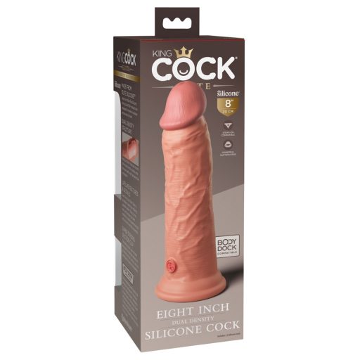 King Cock Elite 8 - tapadótalpas, élethű dildó 20cm - natúr