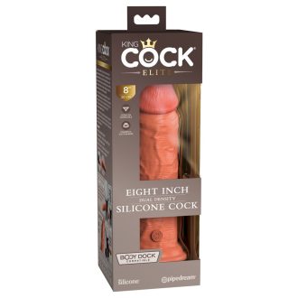 King Cock Elite 8 - tapadótalpas, élethű dildó 20cm - sötét natúr