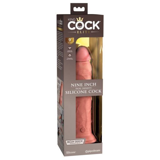 King Cock Elite 9 - tapadótalpas, élethű dildó 23cm - natúr