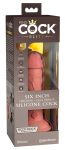 King Cock Elite 6 - tapadótalpas, élethű vibrátor 15cm sötét natúr King Cock Elite 6 - tapadótalpas, élethű vibrátor 15cm sötét natúr