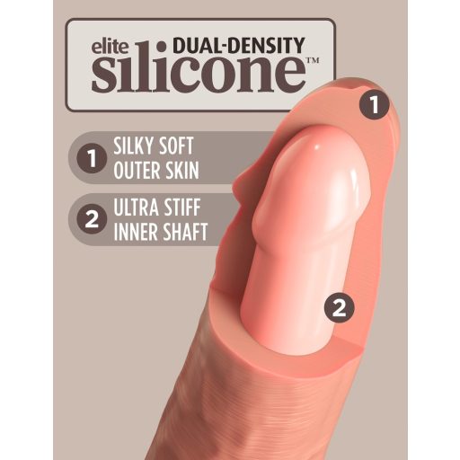 King Cock Elite 6 - tapadótalpas, élethű vibrátor 15cm sötét natúr
