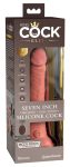 King Cock Elite 7 - tapadókorongos, rádiós vibrátor 18cm - natúr