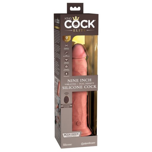 King Cock Elite 9 - tapadókorongos vibrátor 23 cm (natúr)