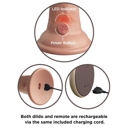 King Cock Elite 9 - tapadókorongos vibrátor 23 cm (natúr)