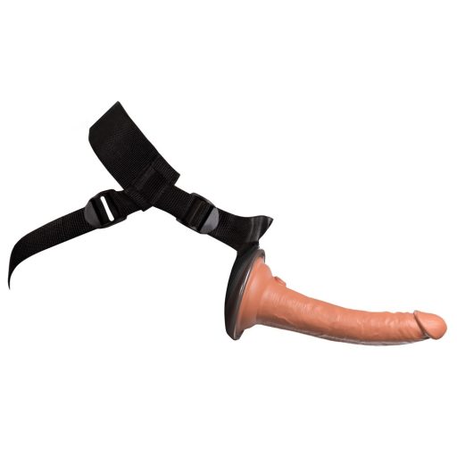 King Cock Elite Comfy - felcsatolható dildó hámmal sötét natúr