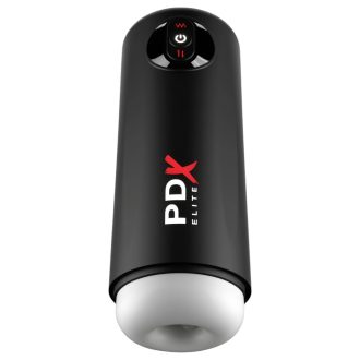 PDX Elite Moto Milker - lökő-rezgő maszturbátor (fekete)