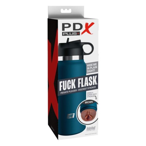 Fuck Flask Private Pleaser - műpunci kulacsban kék-barna