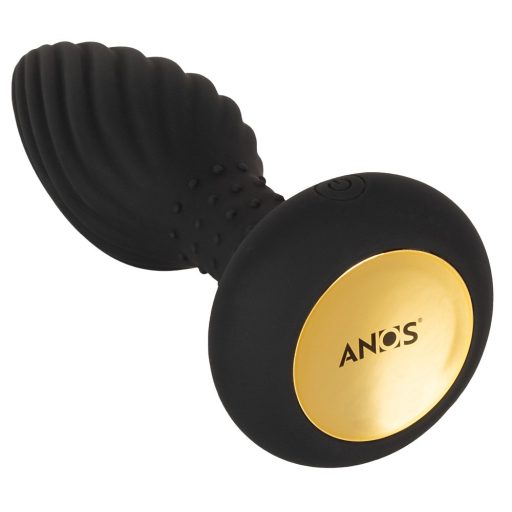 ANOS - akkus, rádiós, forgó gyöngyös spirális anál vibrátor fekete