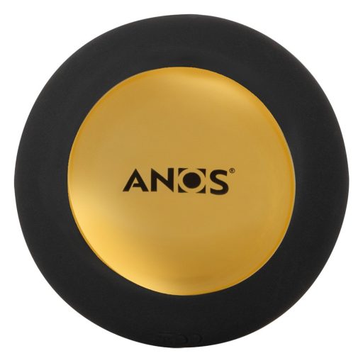 ANOS - akkus, rádiós, forgó gyöngyös spirális anál vibrátor fekete